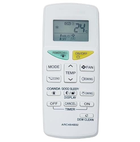 Image of 5 Years Warranty Ac Remote Compatible for Daikin Inverter Split AC Remote Dew Clean Function 1 Ton 1.5 Ton 2 Ton 3 Star 4 Star 5 Star,White (Exactly Same Remote Will Work Only)