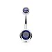 Produktbild PunkJewelry Piercing Titan Barbell Bauchnabelpiercing Duo Titan Farbe- Blau