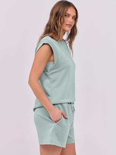 Image of ANRABESS Two Piece Sets for Women 2026 Summer Short Lounge Set Casual Beach Vacation Outfits Spring Sweatsuits Tracksuit