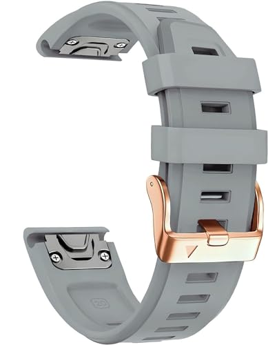 Bracelet en silicone souple de rechange 20mm avec boucle or rose pour Garmin