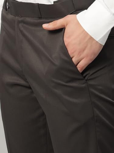 Image of Vogaan Formal Pant with Expandable Waist for Men | Men's Cotton Regular Fit Flat Front Pant for Party and Casual Wear