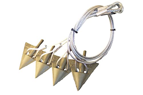 4'' Earth Anchor (4 Anchor Set) W/3/16'' Cable Assembly-No Drive Rod