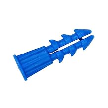 Qualihome Drywall Anchors Premium Quality Ribbed Lightweight Plastic Anchors for Hollow Walls Wall Hanging Anchor Kit for Pictures, Artwork & Light Duty Anchoring Application #10-12 x 1