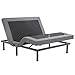 Adjustable Comfort Upholstered Adjustable Bed Base with Massage, Wireless Remote, Three Leg Heights, and USB Ports-Ergonomic, King, Black