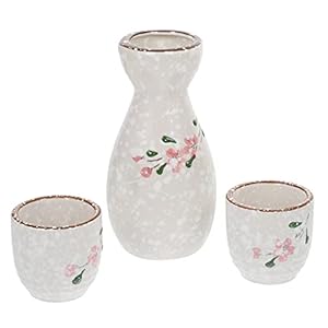 Hemoton 1 Set Keramische Japanse Sake Set Kersenbloesem Tokkuri Fles Ochoko Cups Thee Cup Vintage Sake Waterkoker Wijnpot Drinkgerei voor Thuis Keuken