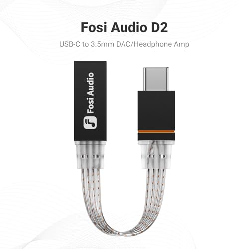 Miniatura 2 de Fosi Audio D2 Adaptador De Audio Usb-C A 3,5 Mm, Amplificador Dac Para Auriculares Intraaurales Con Cable Im4, Adaptador De Conector Para Auriculares Con Micrófono, Usb-C Macho A 3,5 Mm Hembra