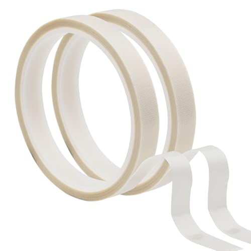 Image of 2 Rolls Low Friction Drawer Slide Tape, 1 /2 in x 33 Ft, Squeak Resistant, Abrasion Resistant, Surface Protection for Wood Cabinet (White)