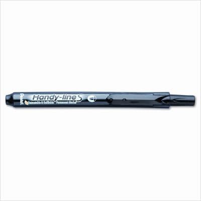 Pentel Retractable Handy-Line S-Permanent Markers, Black 12-Count  (NXS15-A)