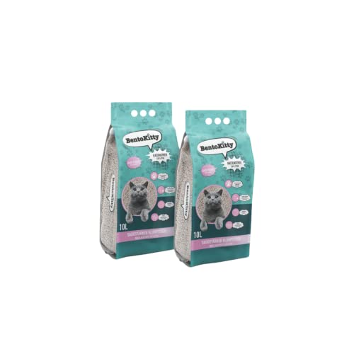 BentoKitty Katzenstreu (20L, 2er Pack) mit Babypuder Duft, Klumpend, weiß, feinkörnig, Klumpstreu aus Bentonite, für Sensitive Katzenpfoten geeignet BentoKitty Katzenstreu (20L, 2er Pack) mit Babypuder Duft, Klumpend, weiß, feinkörnig, Klumpstreu aus Bentonite, für Sensitive Katzenpfoten geeignet