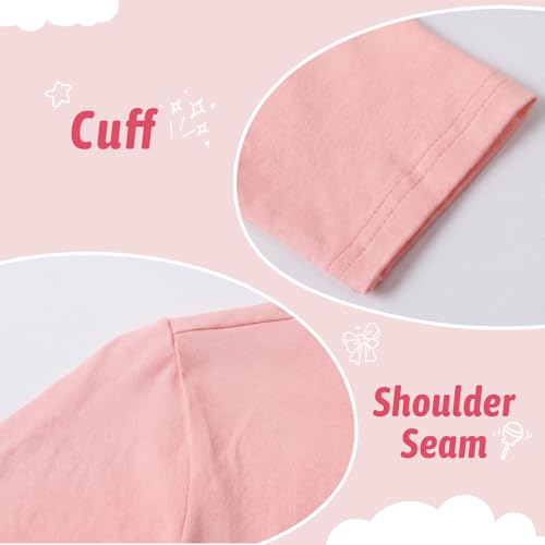 Image of Girls Cotton Long Sleeve Shirts Kids T Shirts Lightweight Breathable Casual Classic Tee Top for Children Age 3-14 Years