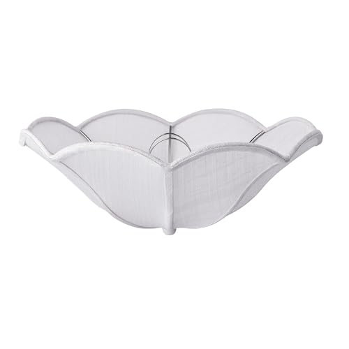 Image of Aspen Creative 52002 Ceiling Clip-on Lamp Shade, Transitional Design in White Linen Fabric, 13 inch Diameter x 5 inch Height