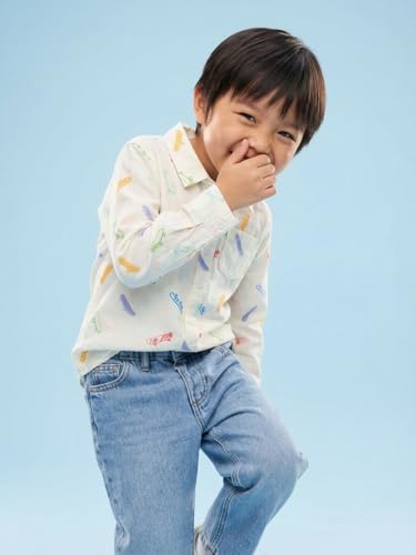 Image of Nautinati Boys Printed Full Sleeve Shirt with Regular Collar | Age 1-5 Years