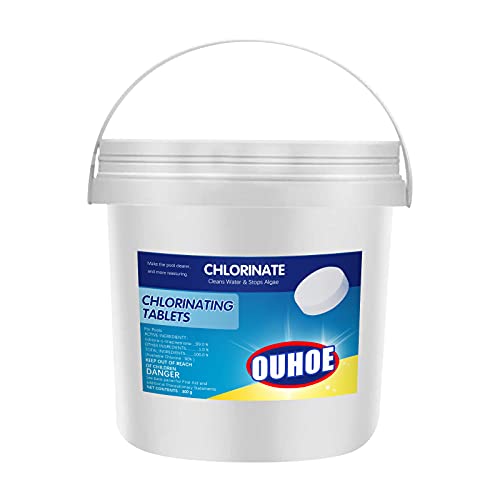 300Pcs chlorine swimming pool tablets, Pool&Spa Chlorine Tablets,Chlorine Swimming Pool Tablet Tablets Chlorine, Prevent Sunlight for Longer Time,Swimming Pool Water Testing (G:300 PCS)