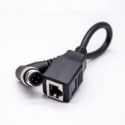 Cable adaptador con conector M12 de 4 pines macho acodado y puerto RJ45 hembra