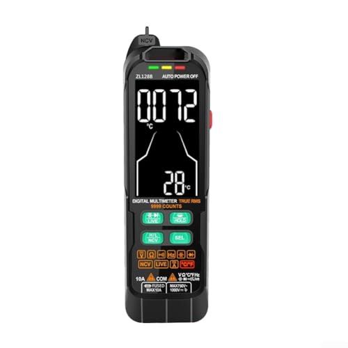 Multímetro digital ZL126/ZL128, pantalla LCD de 9999 unidades, probador de corriente y voltaje CA/CC para pruebas eléctricas y reparación (ZL126B)