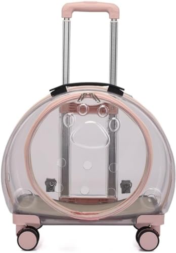 Oceanightペットキャリーバッグ キャスター付き 猫 キャリーバッグ 透明 犬キャリーバッグ ペットキャリー リュック 小型犬 中型犬 キャリーカート 軽量 通気性 犬 キャリーケース キャスター付 多機能 お出かけバッグ 車載 ドライブ キャンピン