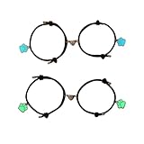 Genérico Nueva pulsera colgante de garra de perro luminosa, pulsera de hebilla magnética de amor para parejas 2 pcs, joyería de San valentín, para cónyuges y amantes, 16-23 cm (azul)