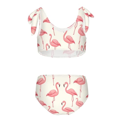 Wusikd Pink Flamingos Girls Swimsuits Two Piece Swimwear Bikini Set for for Girls Size 3T2