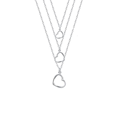 Collier trois chaînes cardiaques femmes pour mariage et fiançailles chic