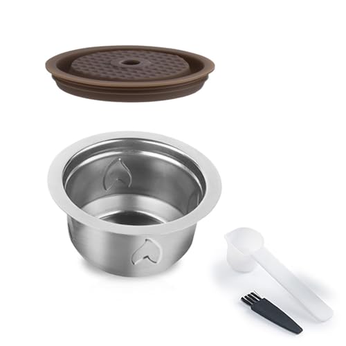 Cápsulas profesionales de café espresso 304 de construcción de acero inoxidable a prueba de fugas, con cuchara, cepillo, cuchara, cepillo, limpiador de café