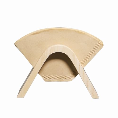 WIIYENA Porta filtro da caffè a forma di ventaglio in legno, antipolvere, realizzato a mano, con telaio a V, per casa, ufficio o bancone del bar