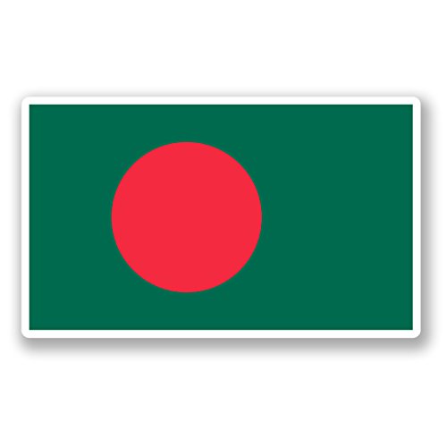 2 x Drapeau Bangladesh Sticker en vinyle pour ordinateur portable iPad Voiture de voyage bagages étiquette cadeau # 4413 - 10cm Wide x 6.1cm Tall