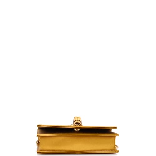 Saint Laurent, Pre-Loved Classic Monogram Tassel Chain Wallet Satin, Gold4