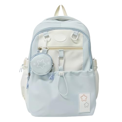 Rosy Posy Backpack, Rosy Posy Cream Star Drawstring Backpack with Cute Star Removable Pouch (//E//)