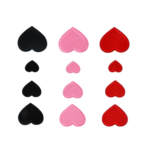 12 Piezas Parches Bordados en Forma Corazón