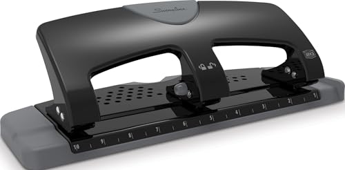 Image of Swingline 3 Hole Punch, 20 Sheet Capacity Three Hole Puncher 3 Ring, Paper Punch, SmartTouch Low Effort, Black & Silver (74133)