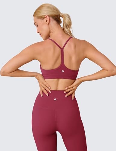 Image of BAYDI Clouduxi Y Back Sports Bra for Women - Padded Racerback Spaghetti Strap Low Impact Workout Yoga Bra, A-C Cups