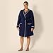 Amazon Essentials Women's Lightweight Waffle Mid-Length Robe (Available in Plus Size), Navy, Medium