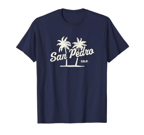 San Pedro California Vintage 70s Palm Trees Graphic T-Shirt