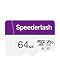 Micro SDXC Memory Card 64GB Pack, Speederlash Camera Plus TF Card with Adapter, 90MB/s Read Speed, 4K UHD&5K Video Support, U3 V30 A1 Rated, for Security Camera, Smartphone, Drone, Tablet, PC