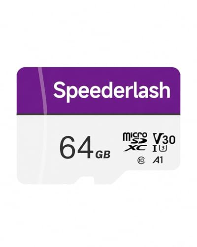 Micro SDXC Memory Card 64GB Pack Speederlash Camera Plus TF Card with Adapter 90MB/s Read Speed 4K UHD&5K Video Support U3 V30 A1 Rated for Security Camera Smartphone Drone Tablet PC
