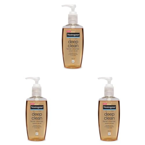 Image of Neutrogena Deep Clean Gentle Facial Cleanser | 2x Glycerin & Cleansing Agent | Alcohol-Free | Dermatologist Tested | Normal to Oily Skin | For Men and Women | 200ml (Pack of 3)