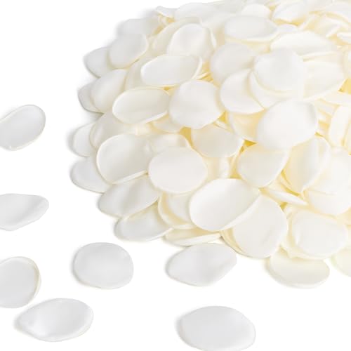 SITUMEIZI 400PCS Fake Rose Petals White Flower Petals for Wedding Decor