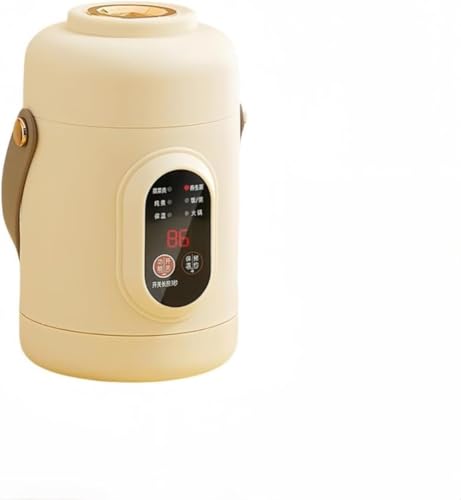 DancJulie気シチュー鍋 小型 保温調理鍋 蒸し器付き 陶器製スープポット 800ML 1200ML 大容量 保温機能付き 110V/500W 操作が簡単 軽量で持ち運びに便利 1〜2人用 自宅 車中泊 アウトドア オフィス 寮 一人暮らし 贈り物な