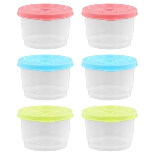Cozlly 6 Pièces Mini Boîtes de Conservation Hermétiques, Petits Pots Aliments Plastique Rond Avec Couvercle, Mini Récipients pour Congélateur Étanche,...
