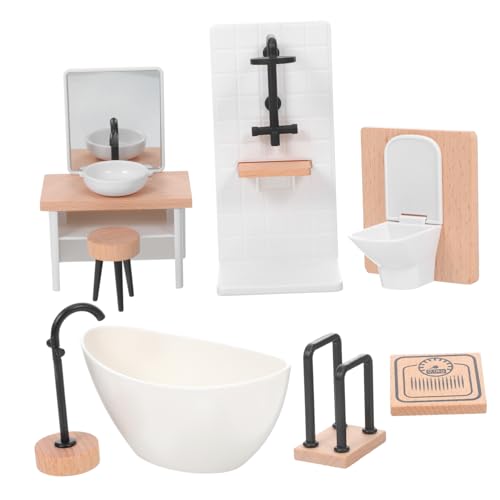 Accessoires de salle de bain miniature pour maison de poupée avec douche et toilettes GALPADA