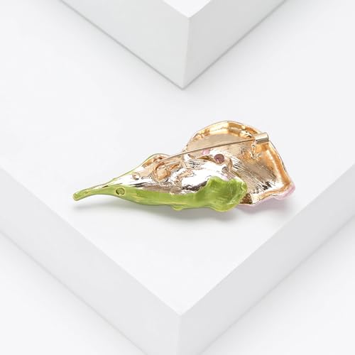 Image of Calla Lily Brooch for Women Enamel Calla Lily Lapel Pins Jewelry Gifts for Mom Wife Elegant Dress Accessories