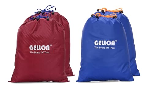 Image of Gellon 4 Pc Shoes Bag in Umbrella Cloth for Travel & Storage Travel Organizer for Women & Men Travel Accessories Shoes Cover Pouch Shoes Bag for Travel Essentials in Blue & Maroon Color