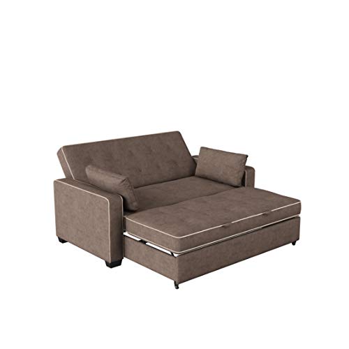 Image of Serta Ainsley Loveseat with Pull Out Sleeper Microfiber Java Full
