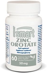 SuperSmart - Suplemento de orrotato de zinc de 100 mg por día (alta absorción) - Forma mejorada  Sin OMG y sin gluten - 60 cápsulas vegetarianas