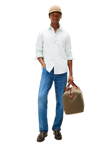 Image of Tommy Hilfiger Men's Long Sleeve Oxford Shirts in Regular Fit, Men's Button Down Shirts, Also Available in Big and Tall
