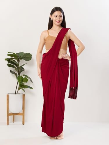Image of Vamas Women's Shimmer Sleeveless Saree Blouse | Sweetheart Neck Padded Crop Top Blouse Designer Blouse for Lehenga & Saree | Available in Gold, Copper, Silver & Black