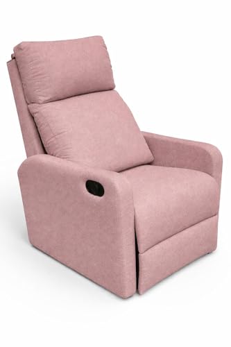 HOME&SOFAS SI | Sillón Cómodo Desenfundable | De 68 Cm De Ancho | Sillón Relax con Palanca | Butaca Suave, Resistente Y Elegante | Sillón De Lectura Cualquier Entorno (Rosa Pastel)