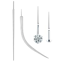 NOPKESV Perno di inserimento conico per piercing in acciaio inossidabile da 2 pezzi, strumento assistente senza filettatura, kit di allungamento per piercing curvo avvitato