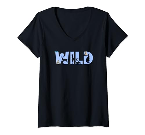 Wild Animal Lovers Funny Wildlife Zoo Forest Safari Theme V-Neck T-Shirt
