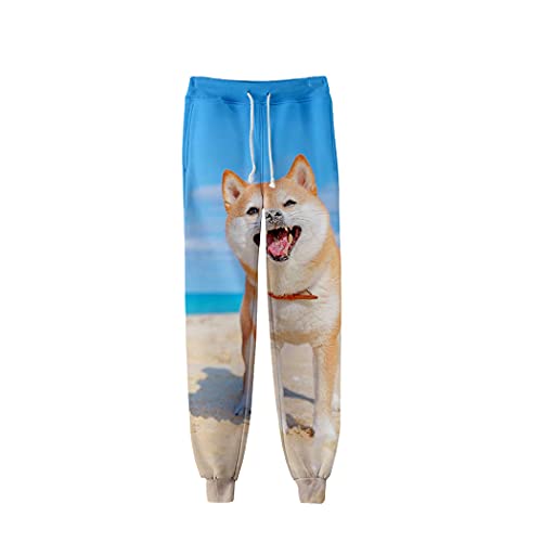 Jogging Akita Dog imprimé 3D violet pour femme et homme style pantalon de survêtement